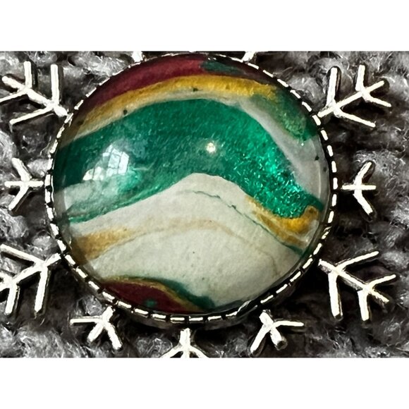 Marbleized Tie Dye SnowFlake Charm 2.5" Diameter Jewelry Necklace Crafting Chris - Picture 5 of 7